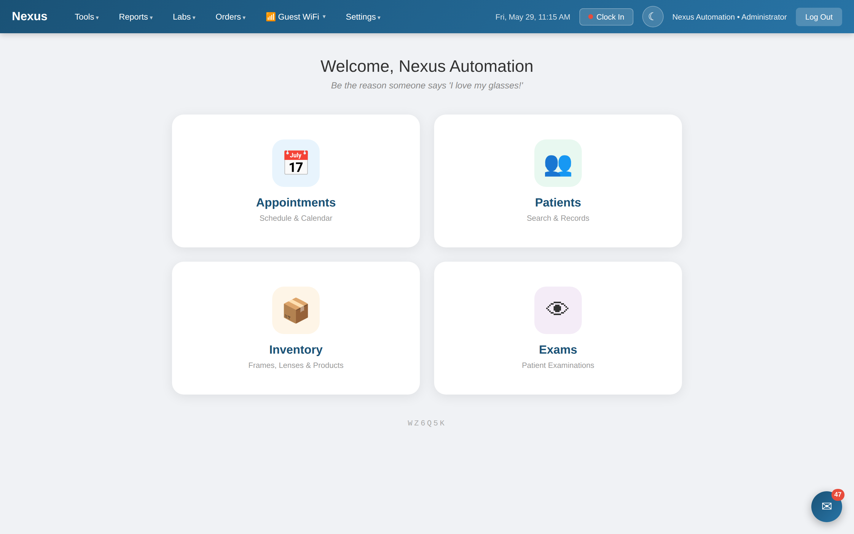 Nexus dashboard